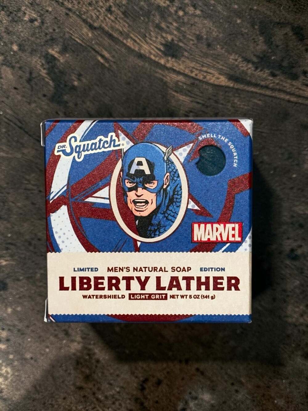 Dr. Squatch Limited Edition Men's Natural Soap Captain America Marvel 5 oz